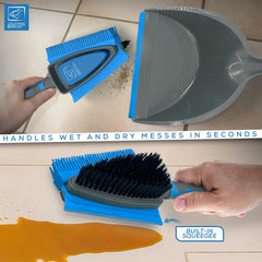 4 in 1 Rubber Dustpan and Brush Set for Pet Hair