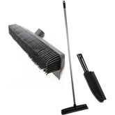 Rubber Bristle Broom & Hand Brush Pet Hair Removal Twin Pack