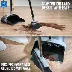 Long Handled Dustpan and Brush Set | No Bend Floor Sweeper