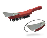 Heavy Duty Wire Brush with Scraper | Single, 3 & 12 Pack Options