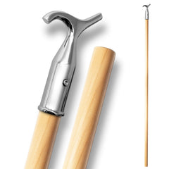 4ft Chrome Window Pole with Wooden Handle for High Windows