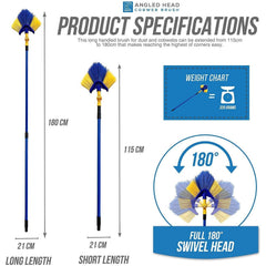 Angled Cobweb Brush with 180cm Telescopic Handle