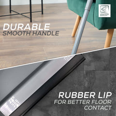 Indoor Broom and Dustpan Set with Soft Brush & Long Handle