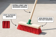 11.5" Stiff Red PVC Broom Head with Bracket