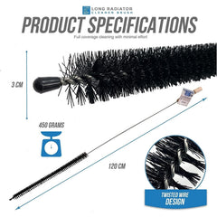 Long Reach Radiator Cleaning Brush – Flexible 113cm Duster
