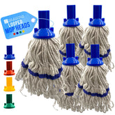 Colour Coded 350mm Looped Pure Yarn Cotton Mop Heads – Pack of 5