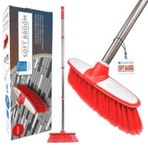Red & White Indoor Broom with 4 Piece Stainless Steel Handle