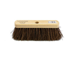 10" Newman & Cole Stiff Bassine Broom with Wooden Handle - Outdoor