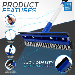 Professional Window Squeegee & Applicator with Telescopic Handle
