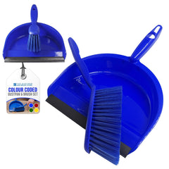 Blue Colour Coded Dustpan and Brush Set