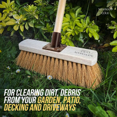 12" Newman & Cole Natural Coco Broom with Wooden Handle