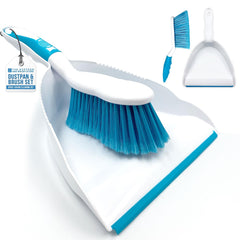 Deluxe Dustpan and Brush Set - Blue