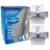 Broom & Mop Holder (Pack of 2) - Wall Mounted with Adhesive Grip