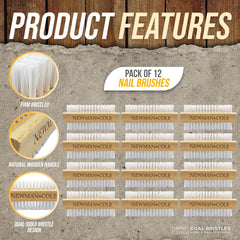 Newman & Cole Wooden Nail Brush | Pack of 12