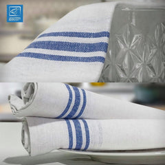 Blue & White Caterers Tea Towels Pack of 10 | Cotton Kitchen Towels
