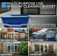 Blue Rectangle Window Cleaning Bucket 42cm – Squeegee Bucket
