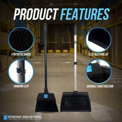 Heavy Duty Long Handled Dustpan and Brush Set – Commercial Lobby Broom
