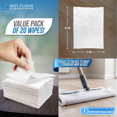 Wet Floor Cleaning Wipes – Disposable Multi-Surface Wipes