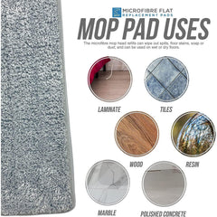 Magic Flat Mop Refill Pads Pack of 2 for Wash & Dry Mop Set