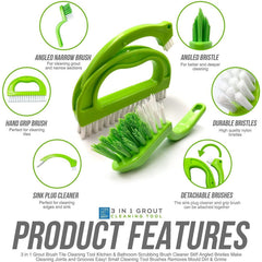 3 in 1 Grout Cleaning Brush for Bathroom Kitchen & Tiles