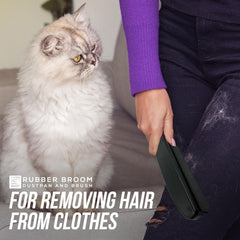 Rubber Broom, Hand Brush & Dustpan Set for Pet Hair