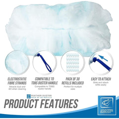 Fluffy Duster Refills Pack of 30 | Replacement Dusting Heads