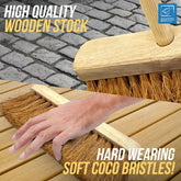 10" Soft Coco Broom with Wooden Handle – Outdoor Sweeping Brush