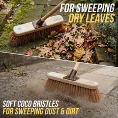 12" Newman & Cole Natural Coco Broom with Wooden Handle