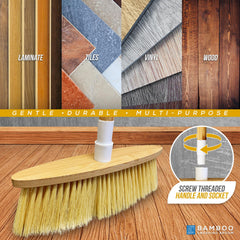 Bamboo Indoor Soft Broom for Hard Floors & Carpets