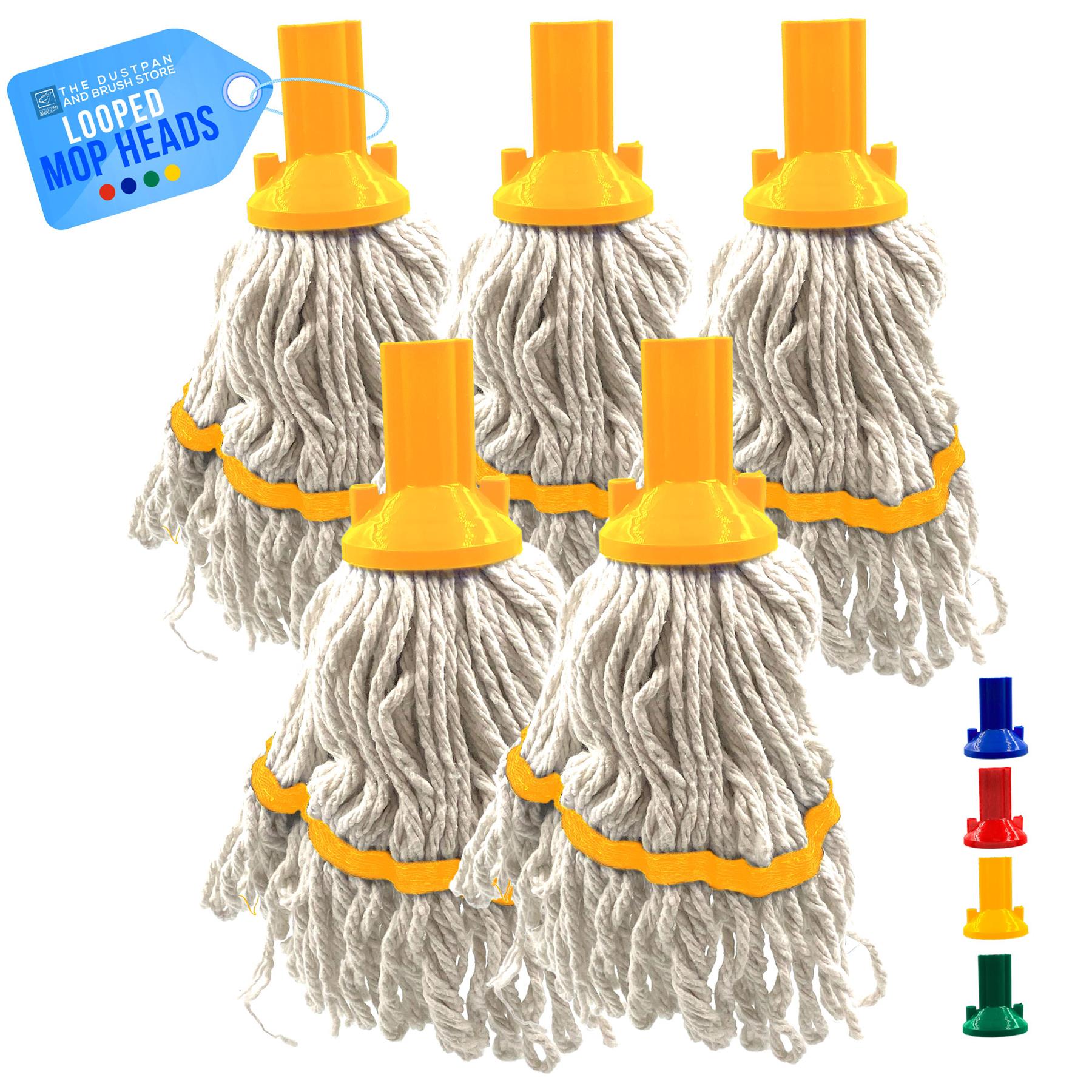 Colour Coded 350mm Looped Pure Yarn Cotton Mop Heads – Pack of 5