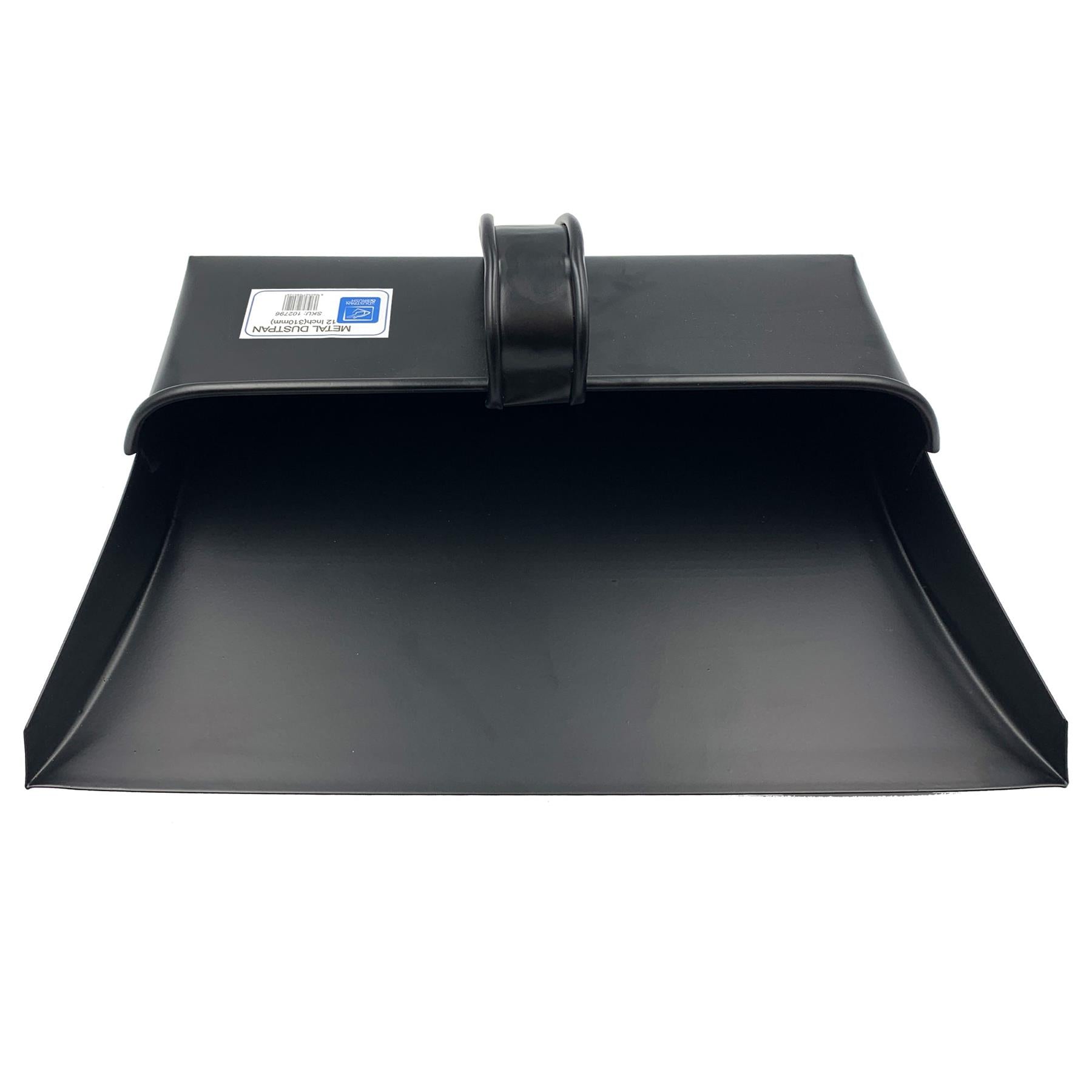 Traditional Black Metal Hooded Dustpan