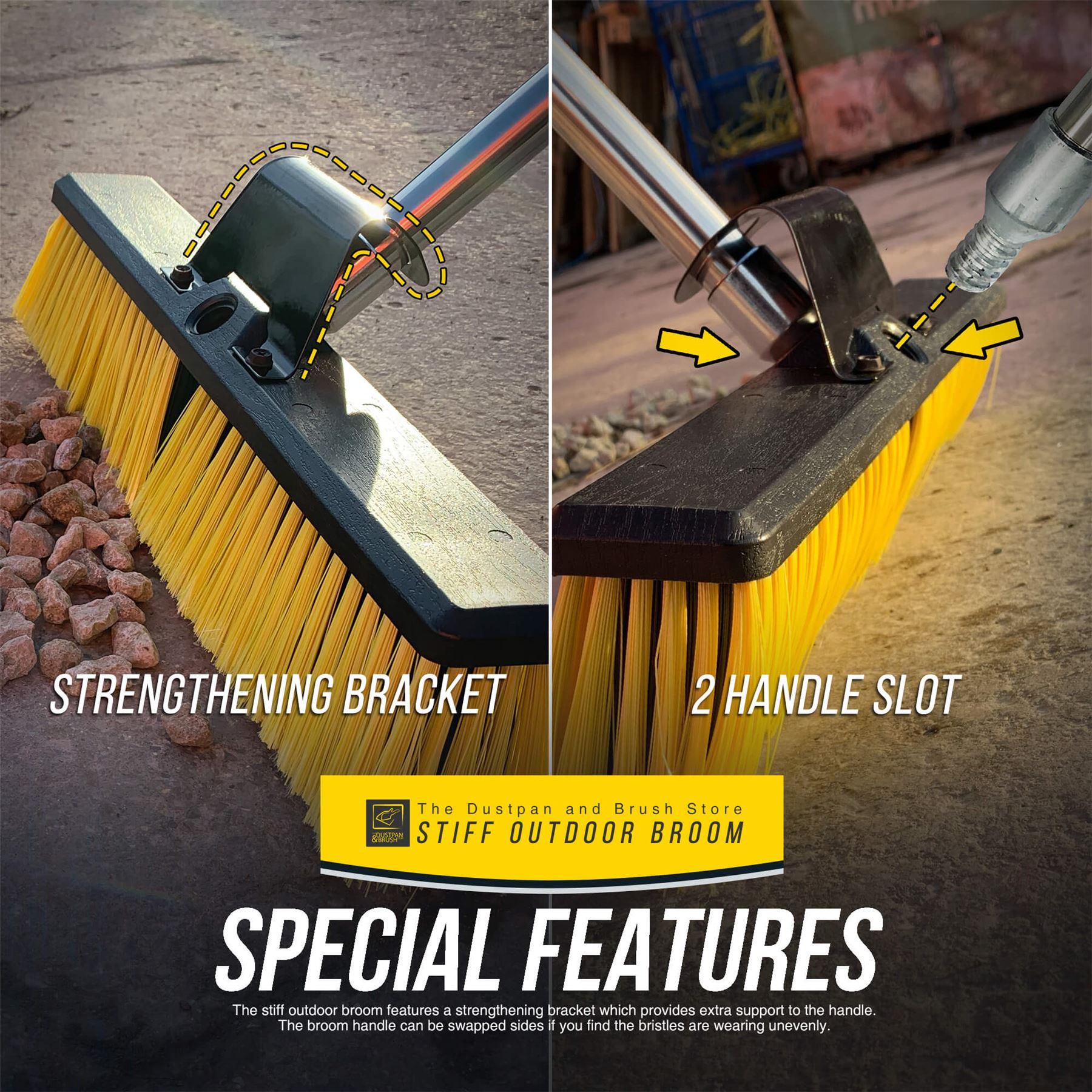 18 Inch Yard Broom with Multi Section Handle – Outdoor Sweeping Brush