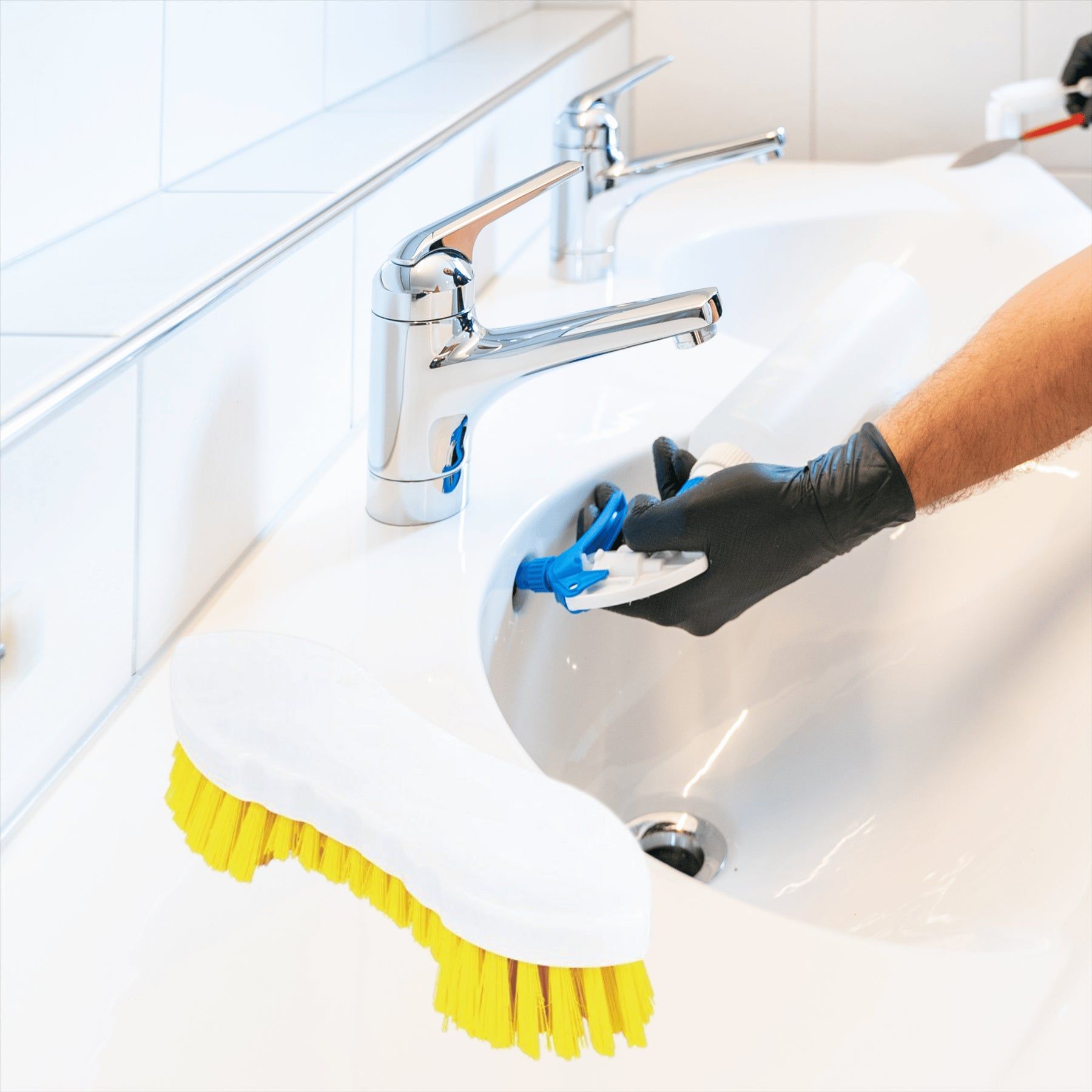 Yellow Double Winged Scrubbing Brush | Heavy Duty Floor Brush