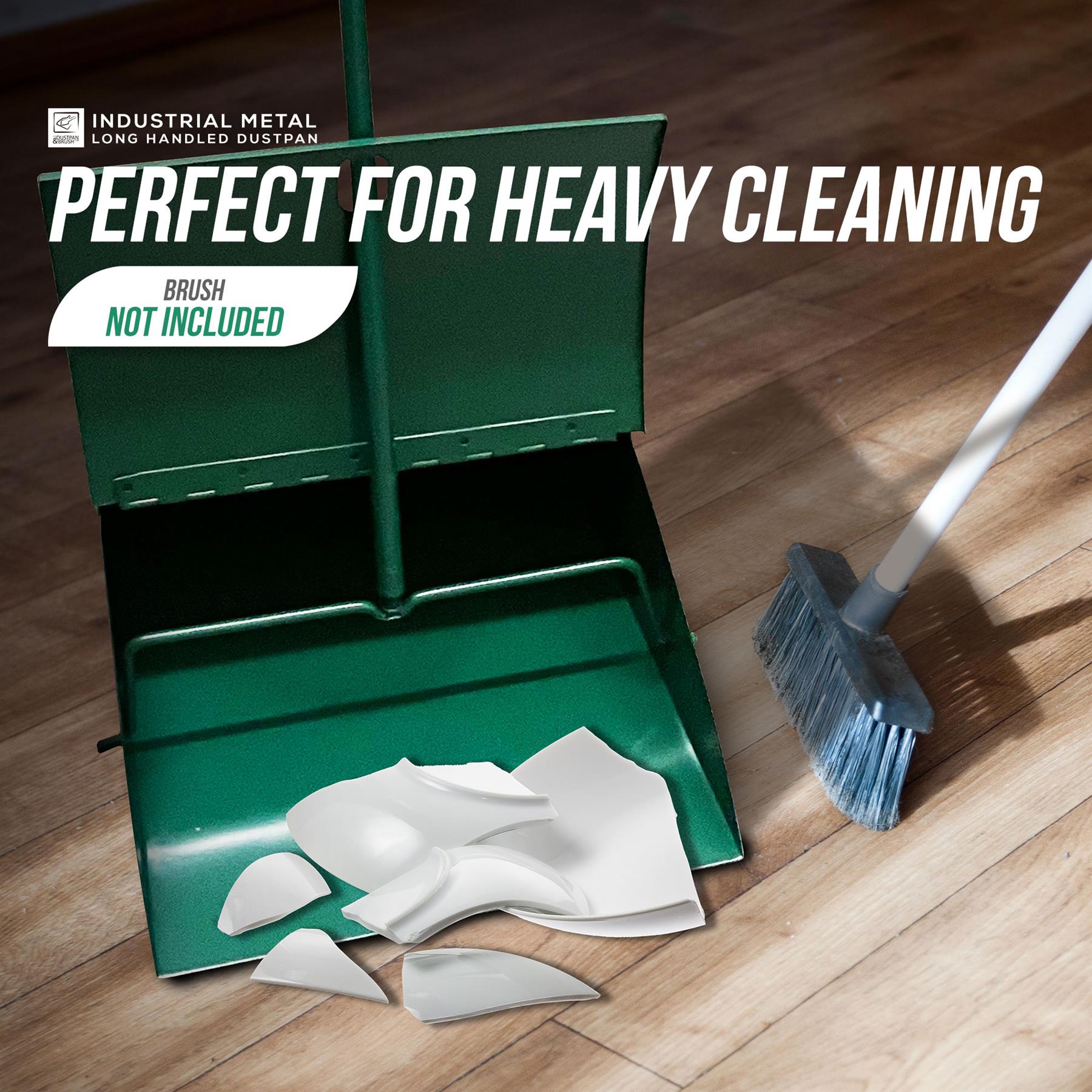 Long Handled Metal Dustpan | Industrial Lobby Dust Pan