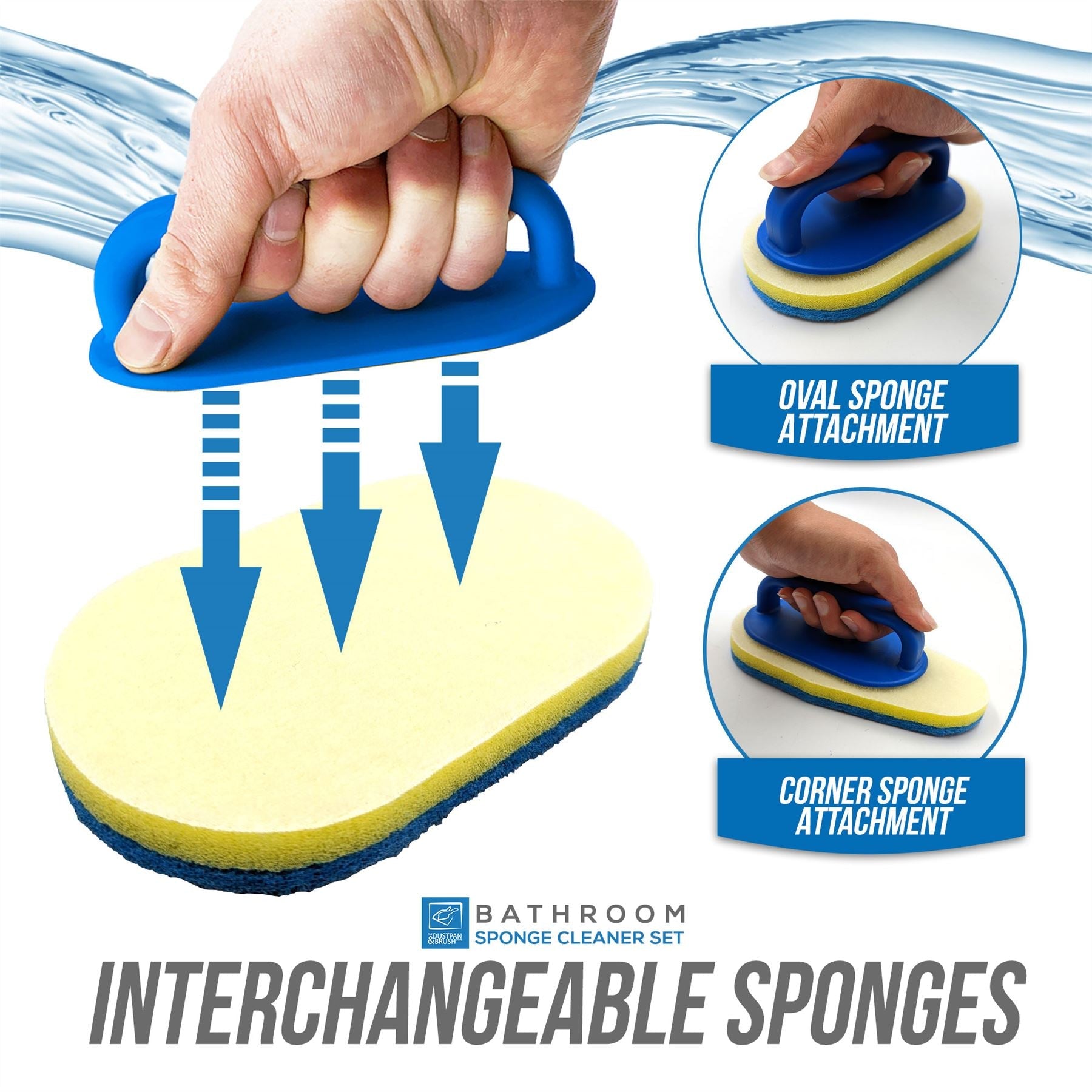 Easy Grip Cleaning Sponge with Removable Scrub Pads