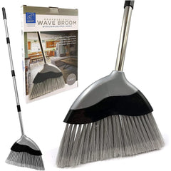 Wave Indoor Broom with 4 Piece Handle