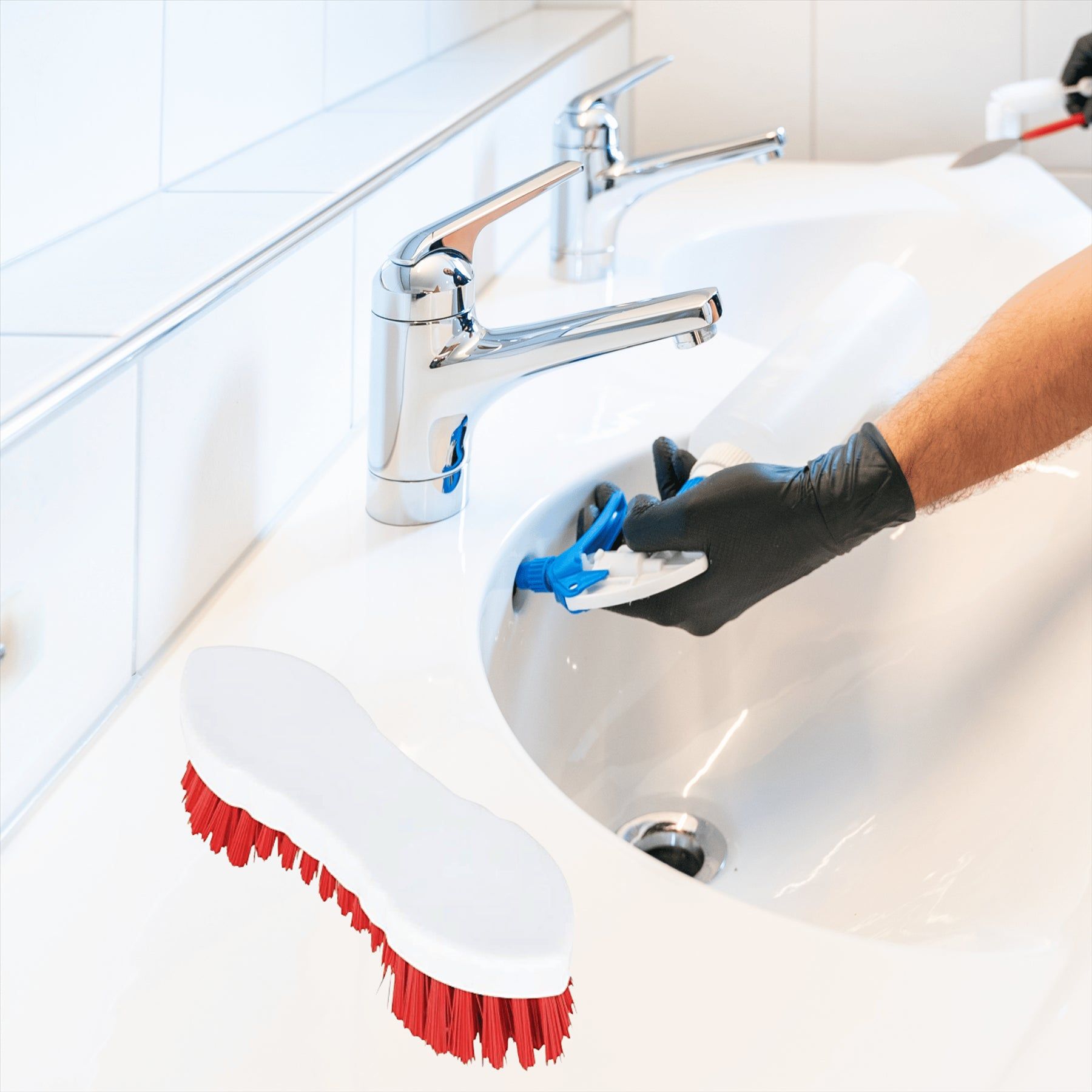 Red Double Winged Scrubbing Brush | Heavy Duty Floor Brush