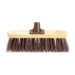Newman and Cole 12" Stiff Synthetic Broom Head with Plastic Bracket