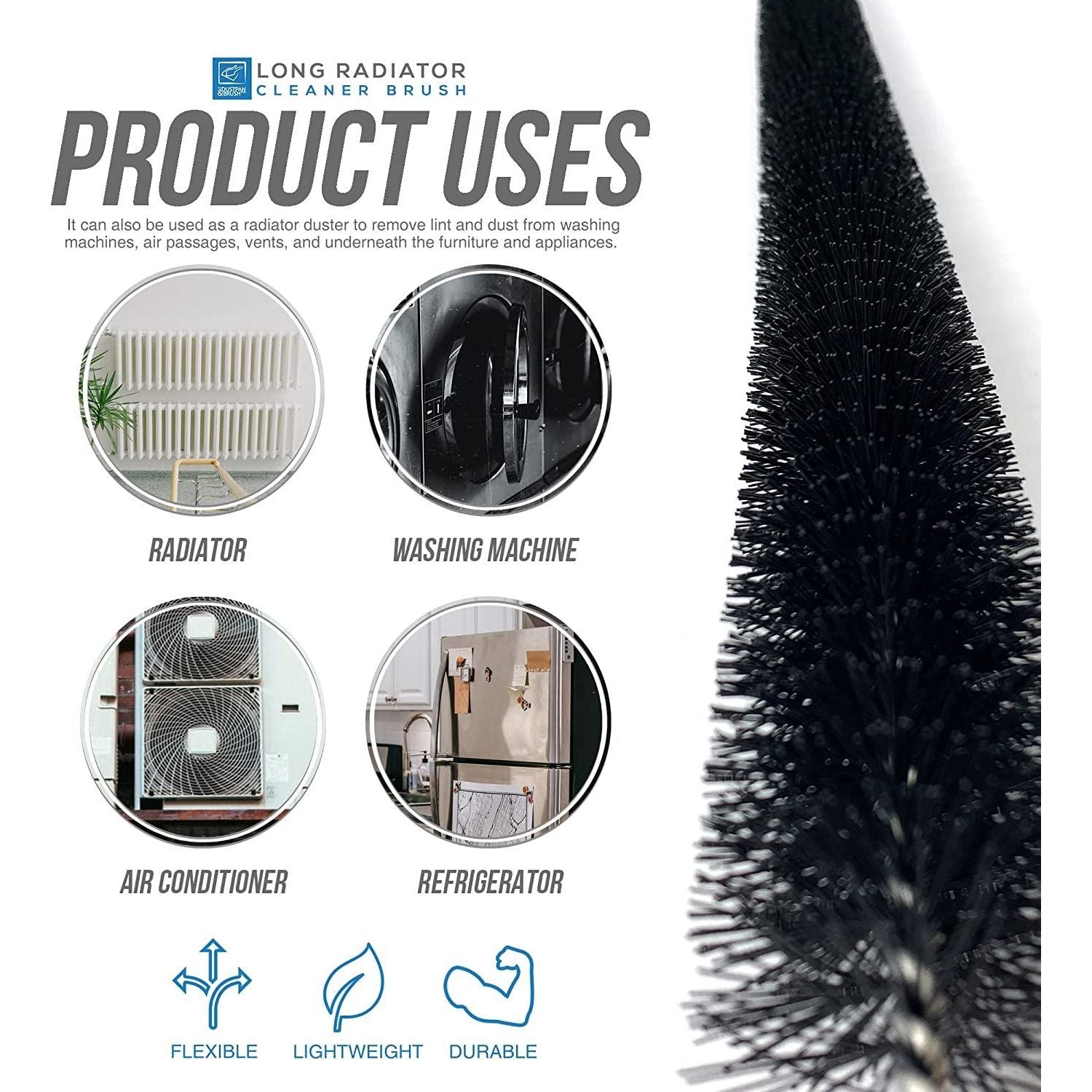 Long Reach Radiator Cleaning Brush – Flexible 113cm Duster