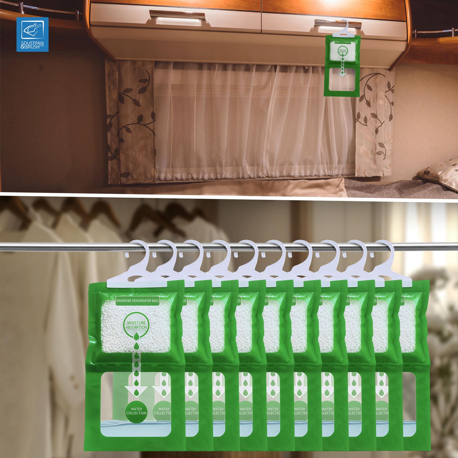 Wardrobe Moisture Trap - Pack of 10 | Hanging Dehumidifiers