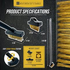 Twin Pack Patio Weed Brush Set with Handle – Weed & Moss Brush
