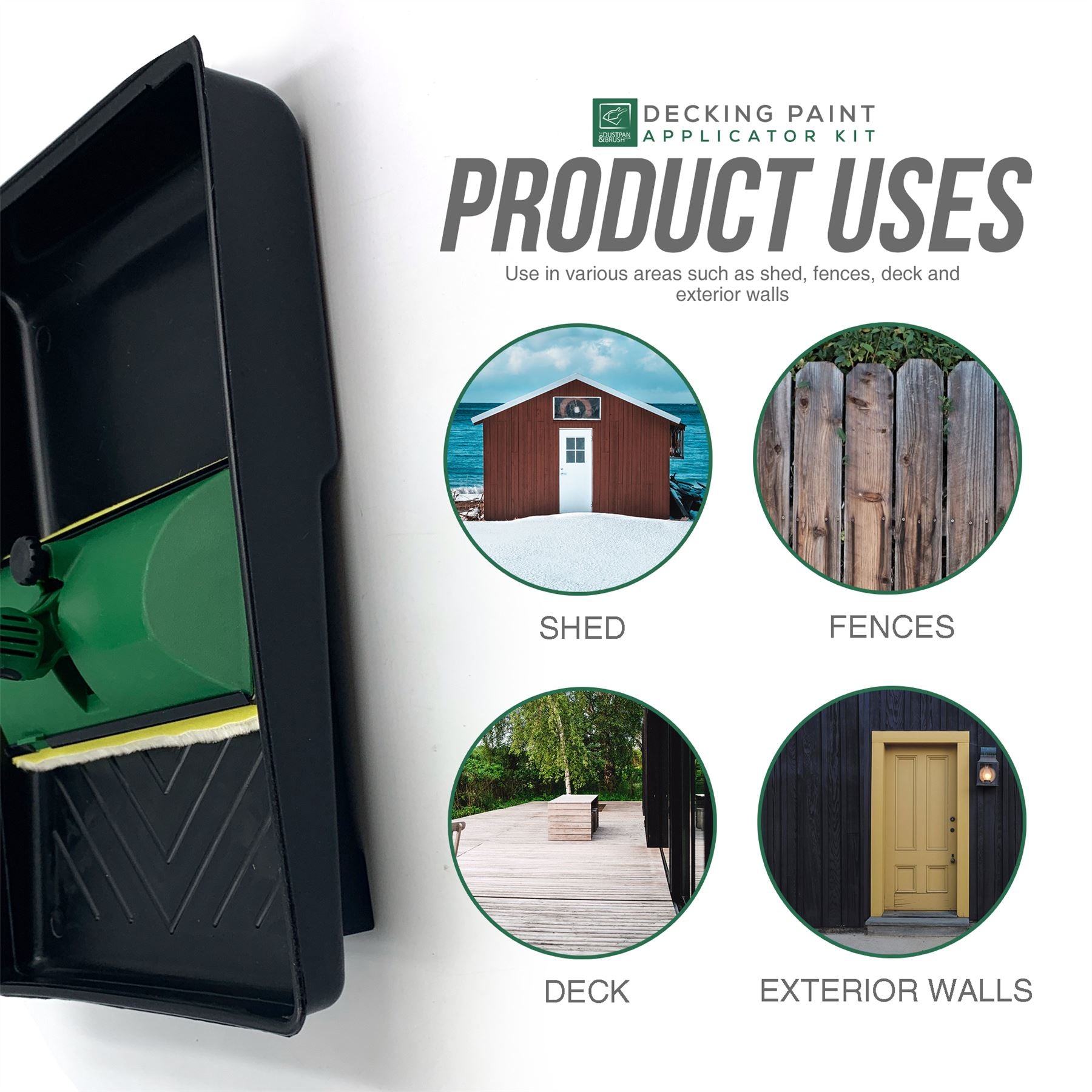 Complete Decking Paint Applicator Kit with Tray & Handle