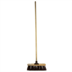 12" Newman & Cole Stiff PVC Broom with Wooden Handle