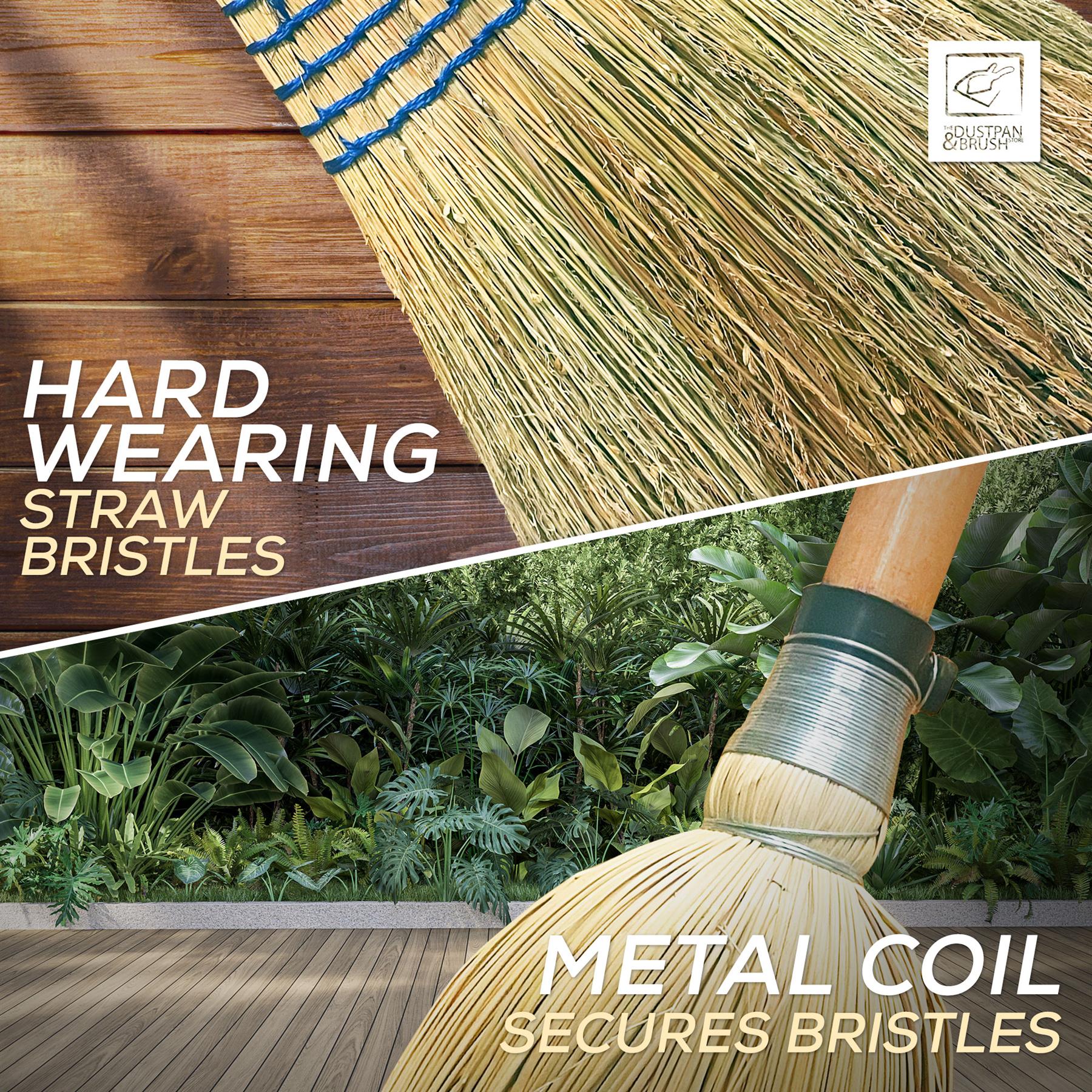 Traditional Corn Broom with Wooden Handle for Outdoor Sweeping