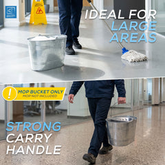 13L Galvanised Metal Mop Bucket – Traditional Steel Bucket