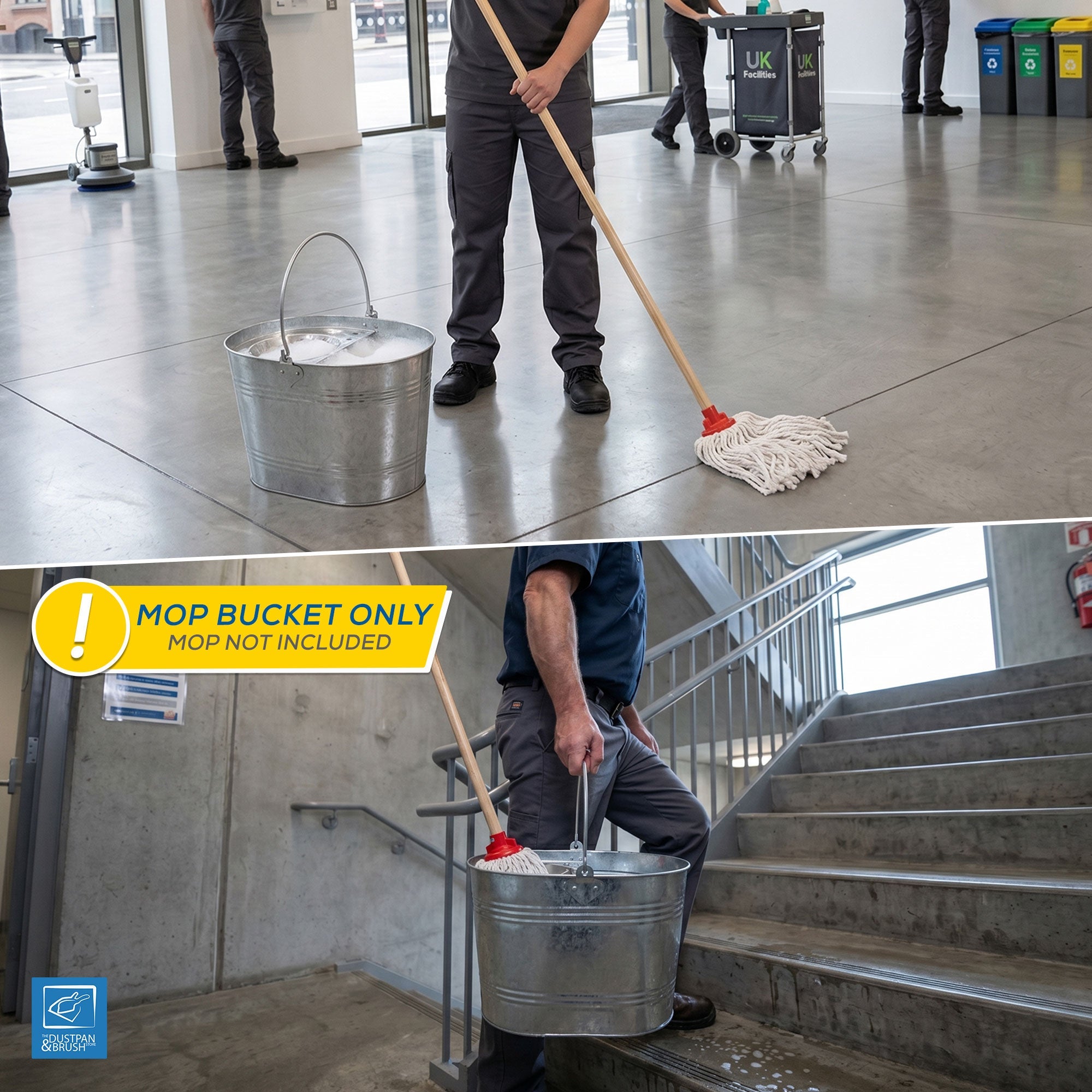 13L Galvanised Metal Mop Bucket – Traditional Steel Bucket