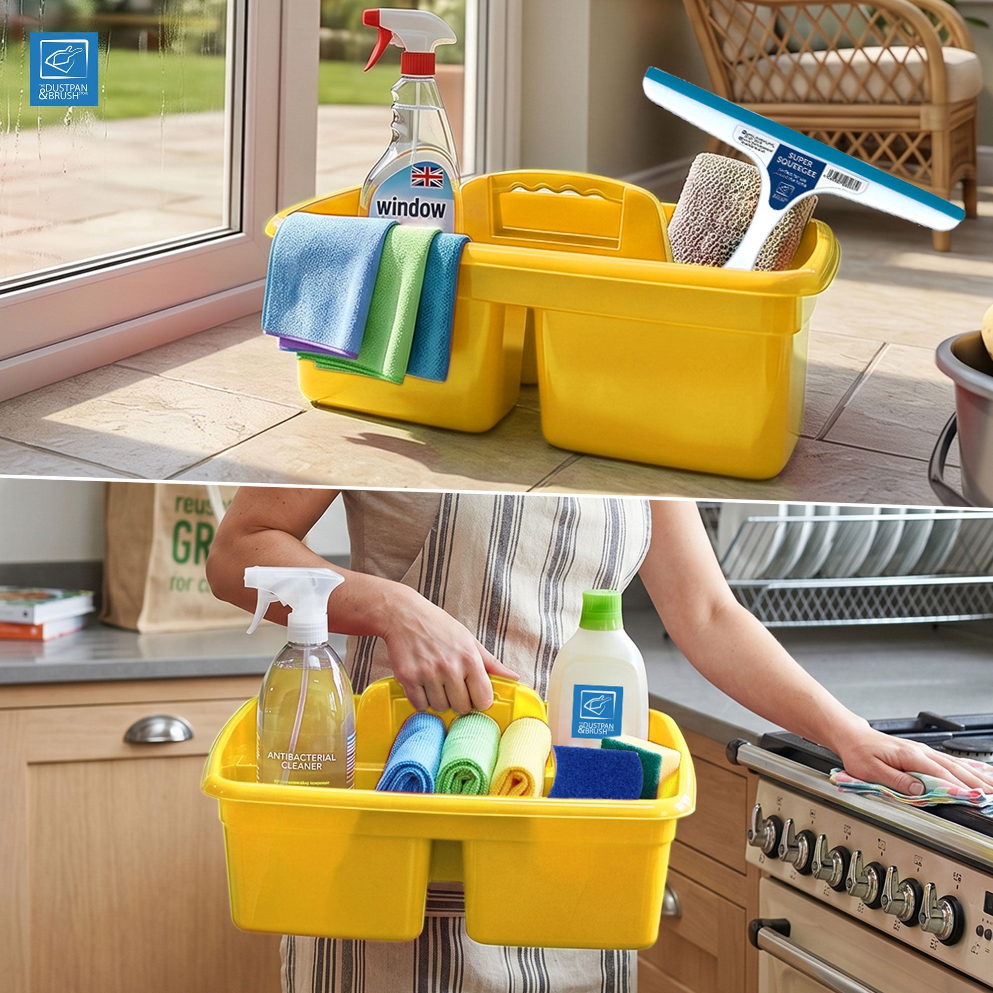 Colour Coded Cleaning Caddy Carry All Storage Tote
