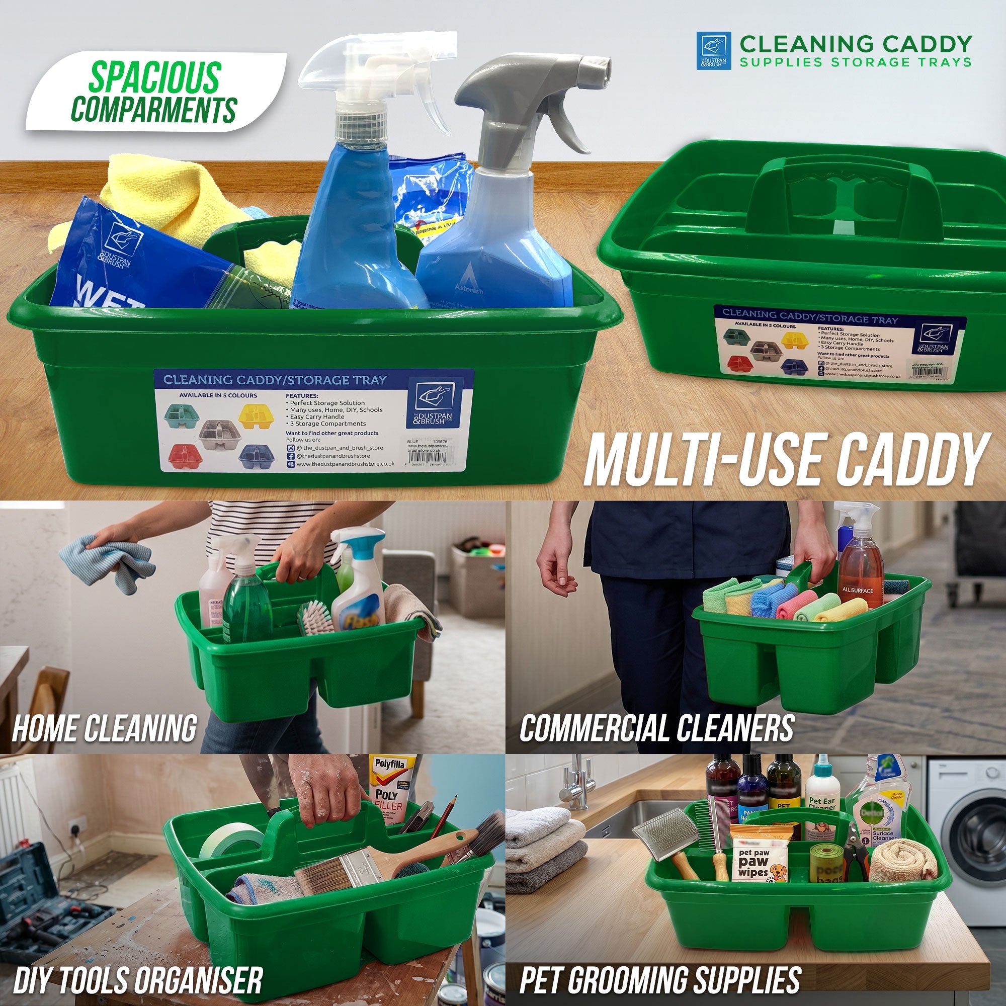 Colour Coded Cleaning Caddy Carry All Storage Tote