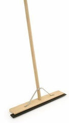 24" Heavy Duty Wooden Rubber Floor Squeegee Blade Metal Stay and Solid Handle