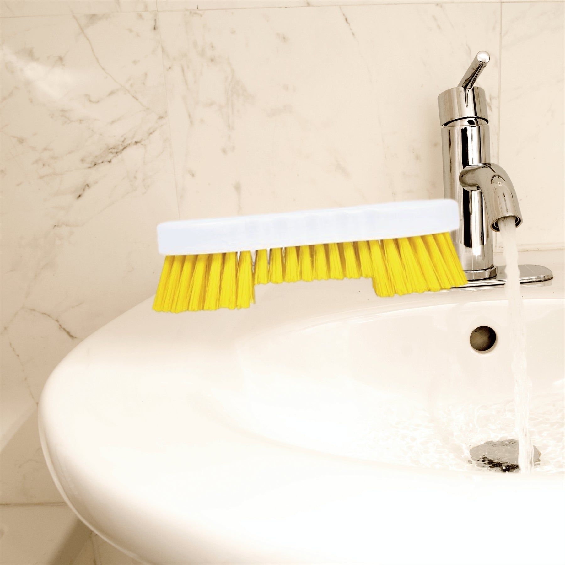 Yellow Double Winged Scrubbing Brush | Heavy Duty Floor Brush